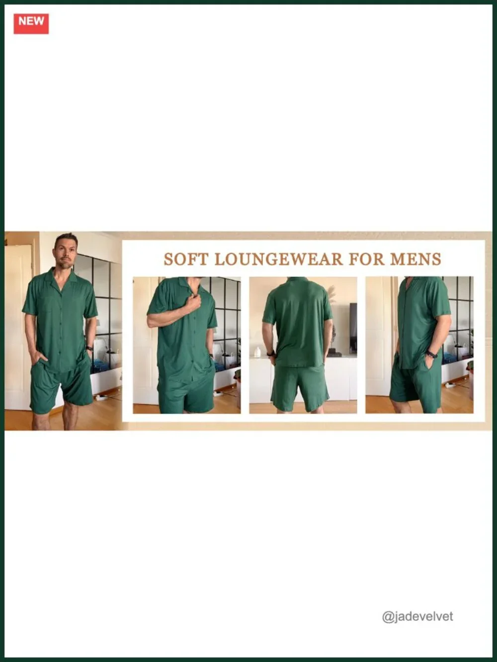 Men's Pajama Set Short Sleeve Button Down Sleepwear Lounge 2 Piece with Pockets